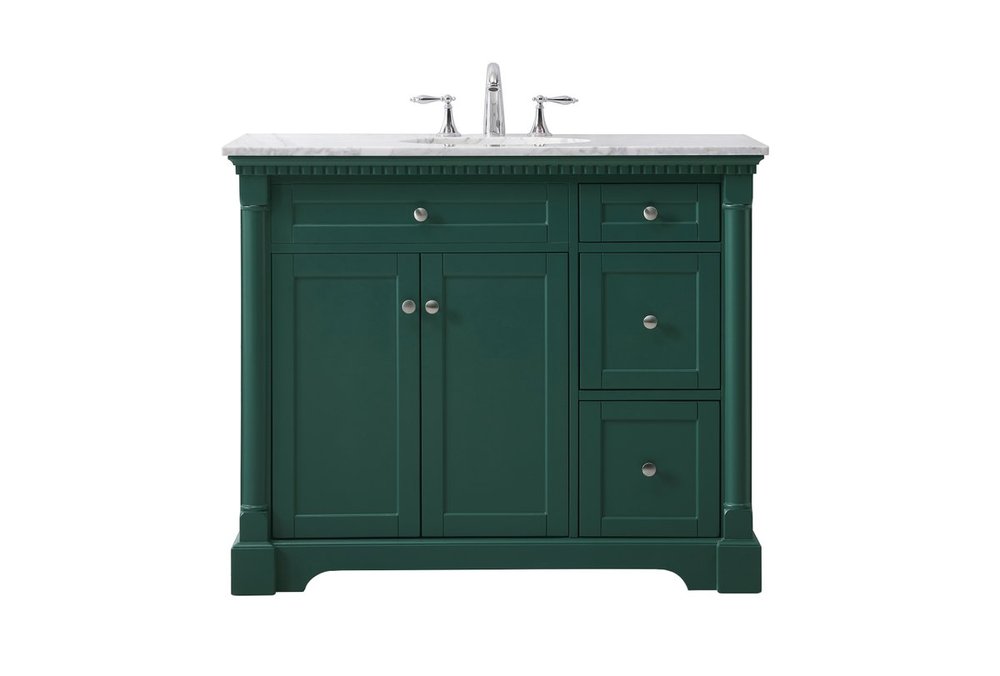 42 Inch Single Bathroom Vanity Set in Green