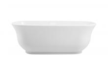 Elegant BT10267GW-WHT - 67 inch Soaking Bathtub in Glossy White with Polished White Trim