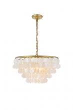 Elegant LD5050D20BR - Selene 4 Light Brass Pendant