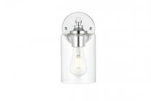 Elegant LD7315W5CH - Mayson 1 Light Chrome and Clear Bath Sconce