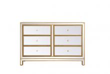 Elegant MF72017G - Cabinet 6 Drawers 48in. Wx18in. Din.x32in. H in Gold