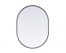 Elegant MR2A3040BLK - Metal Frame Oval Mirror 30x40 Inch in Black