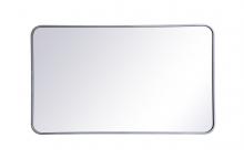 Elegant MR802440S - Soft Corner Metal Rectangular Mirror 24x40 Inch in Silver