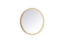 Elegant MRE6024BR - Pier 24 inch LED mirror with adjustable color temperature 3000K/4200K/6400K in brass