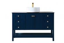 Elegant VF16248BL - 48 Inch Vessel Sink Bathroom Vanity in Blue