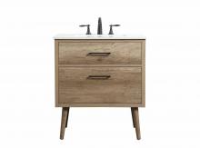 Elegant VF41030NT - 30 Inch Single Bathroom Vanity in Natural Oak