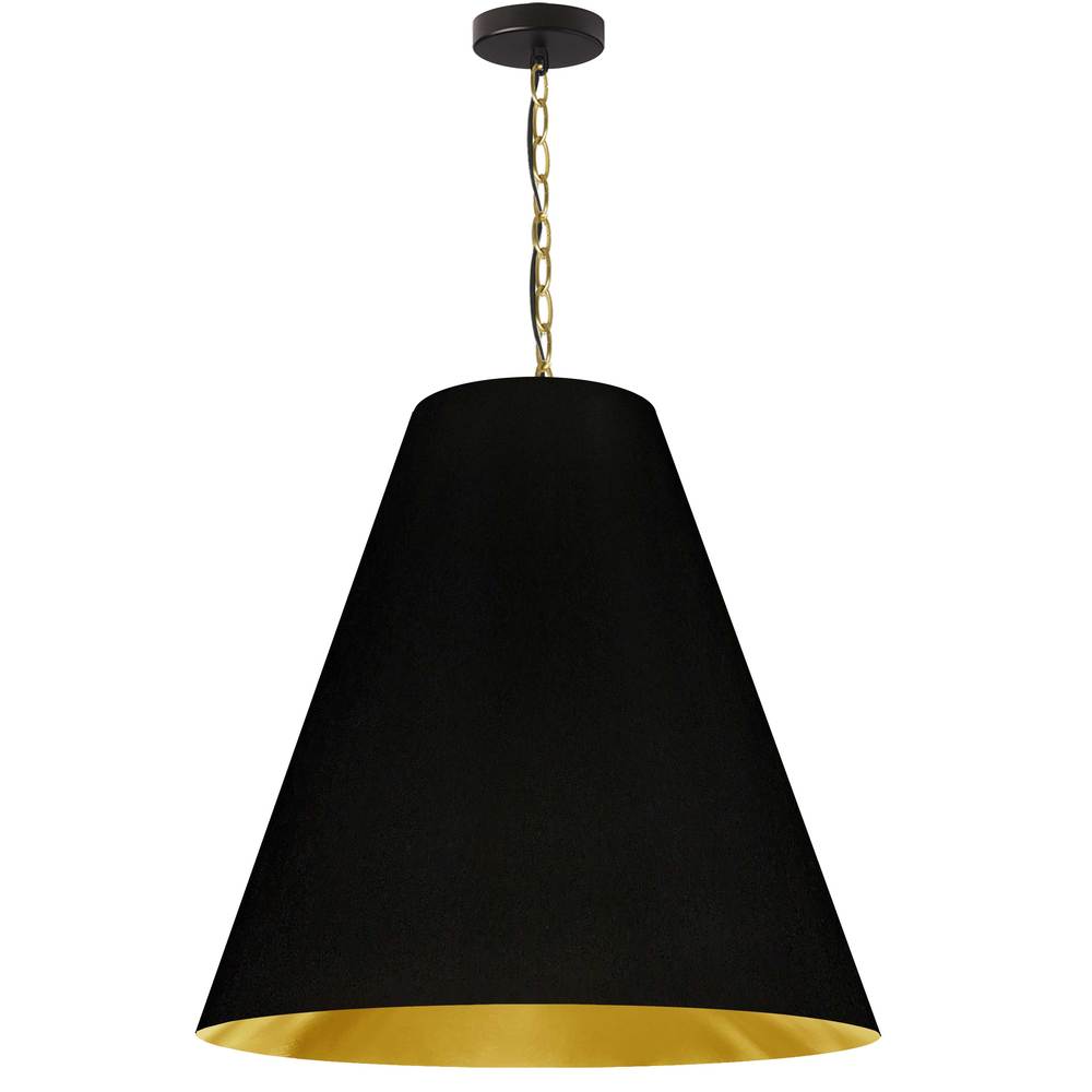 1LT Anaya Large Pendant,  AGB w/ BK/GLD Shade