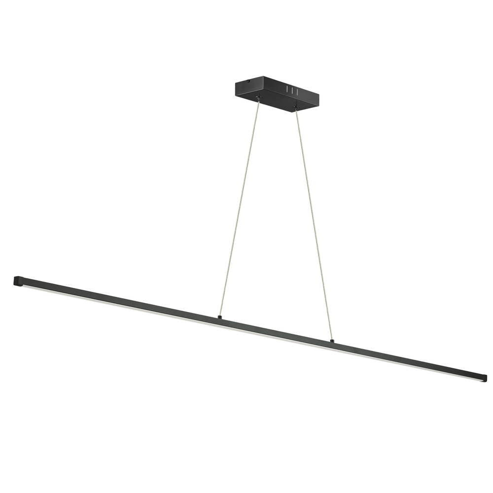 30W LED Horizontal Pendant, Matte Black with White Acrylic Diffuser