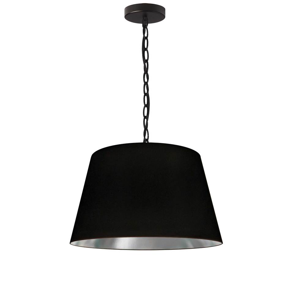 1LT Brynn Small Pendant, BLK/SV Shade, Black