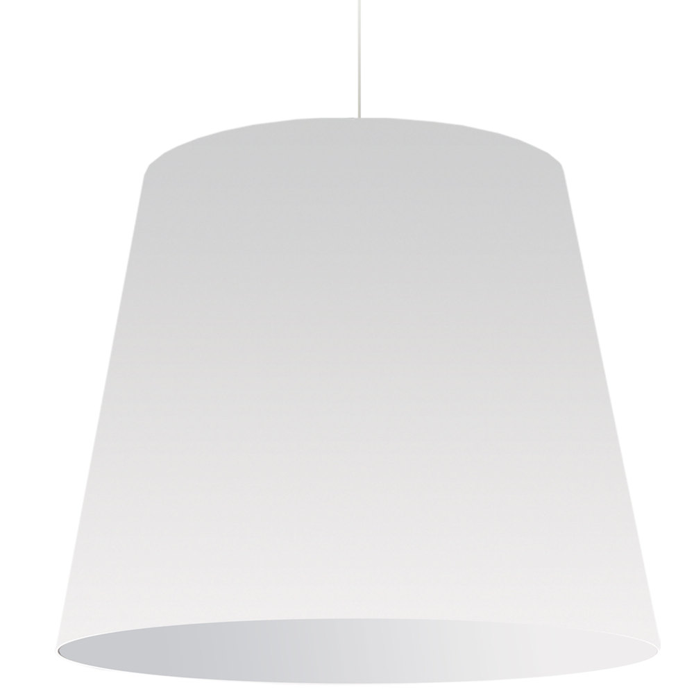 1 Light Oversized Drum Pendant X-Large White Shade