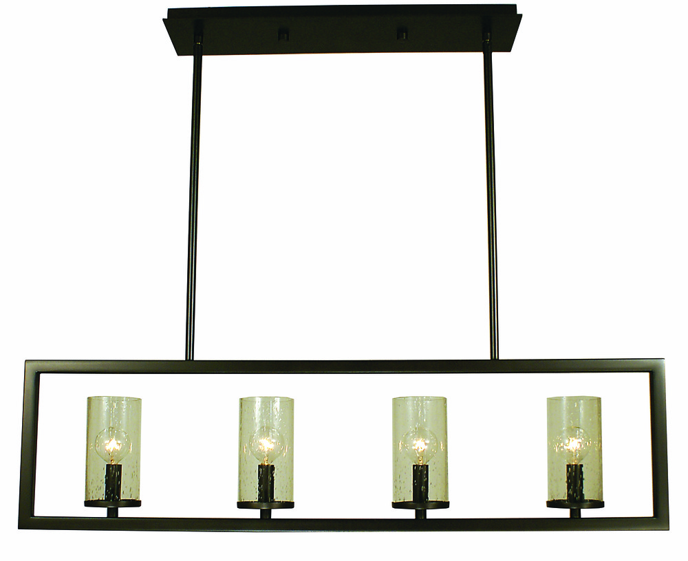 4-Light Matte Black Theorem Island Chandelier