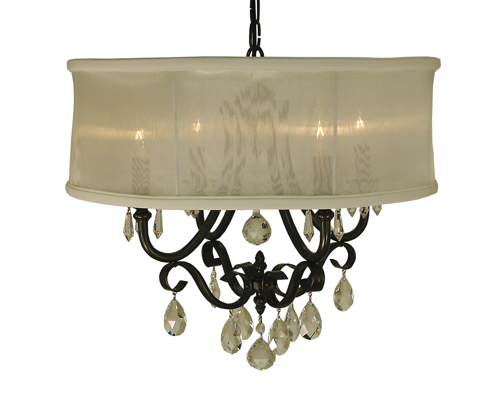 4-Light Mahogany Bronze Liebestraum Dining Chandelier