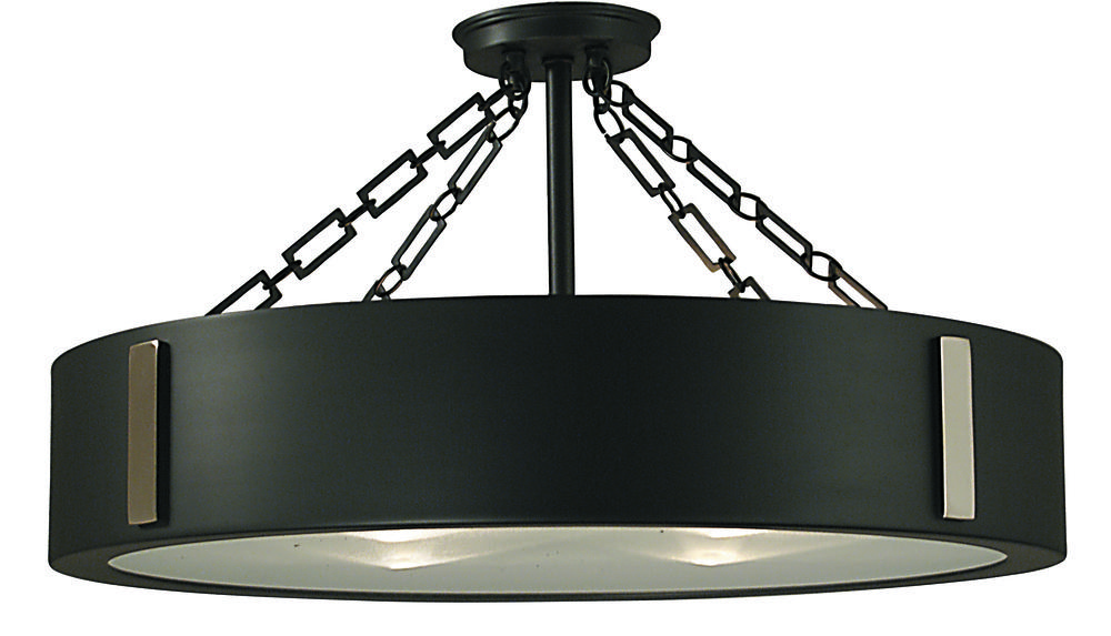 4-Light Charcoal/Polished Nickel Oracle Flush / Semi-Flush Mount