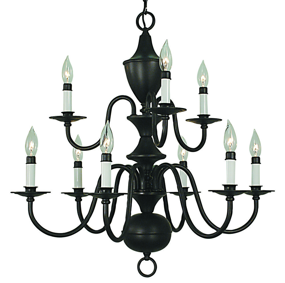 9-Light Satin Pewter Jamestown Dining Chandelier