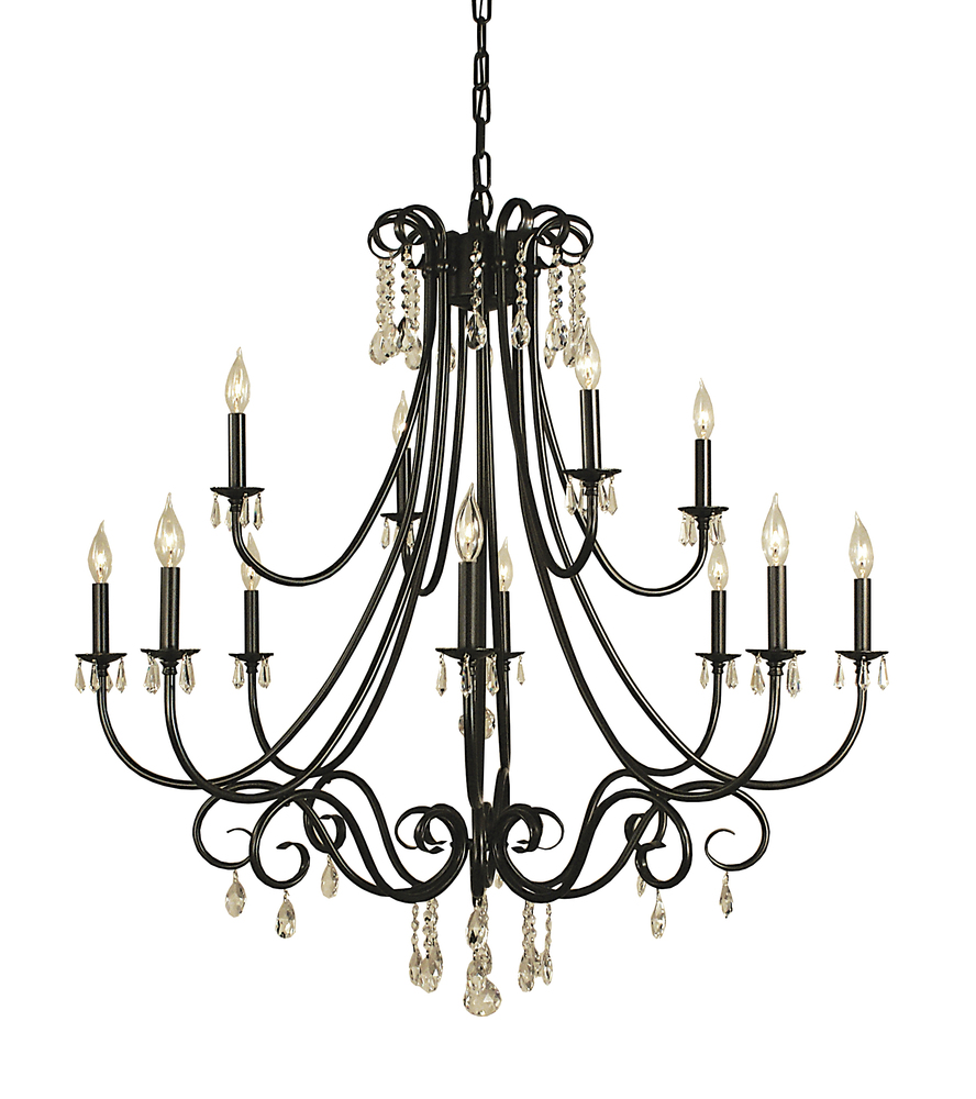 12-Light Mahogany Bronze Liebestraum Foyer Chandelier