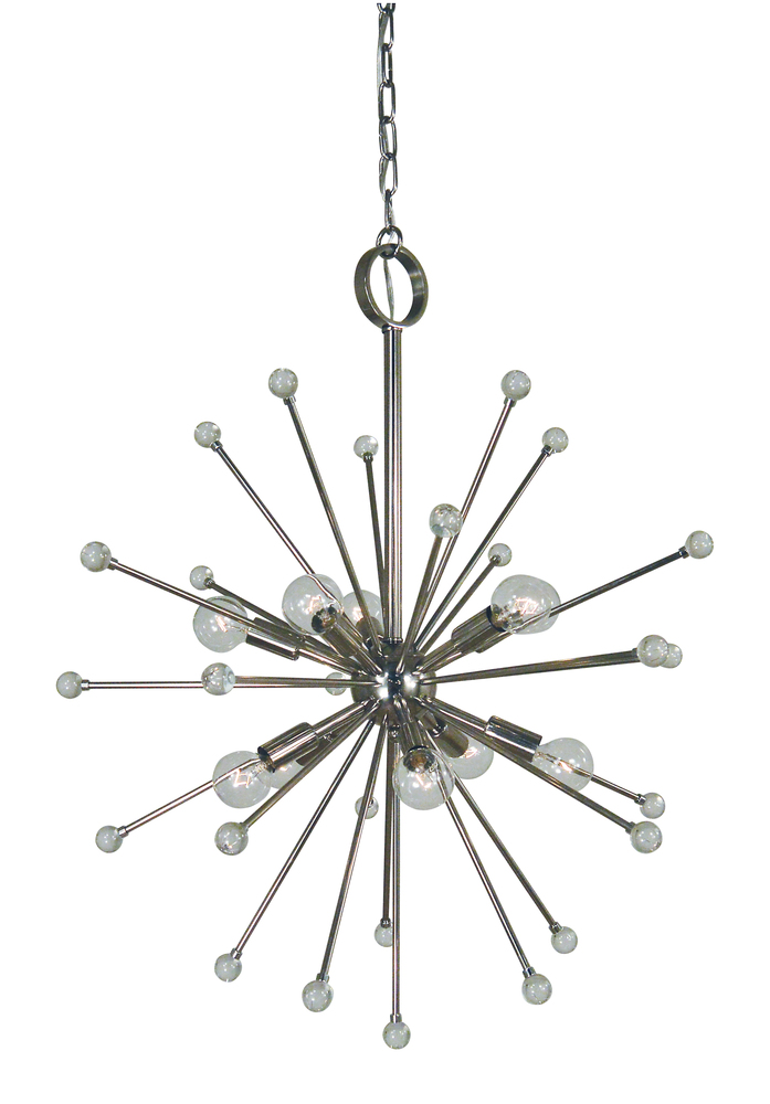 10-Light Polished Nickel Supernova Chandelier