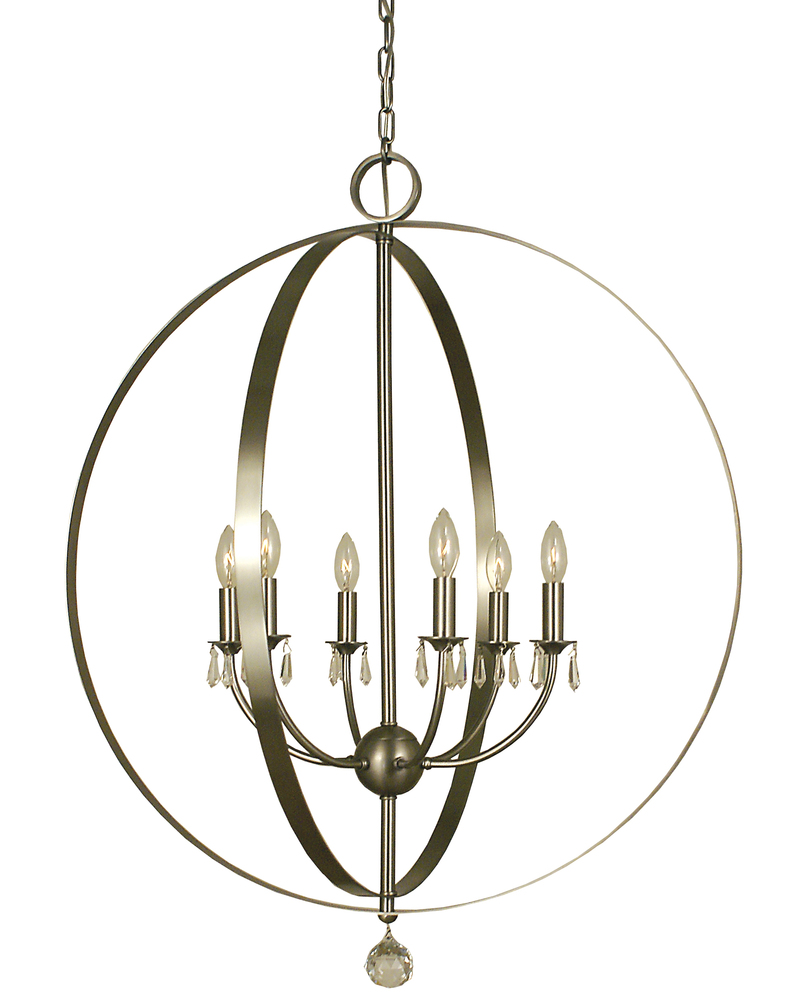 6-Light Mahogany Bronze Constellation Foyer Chandelier