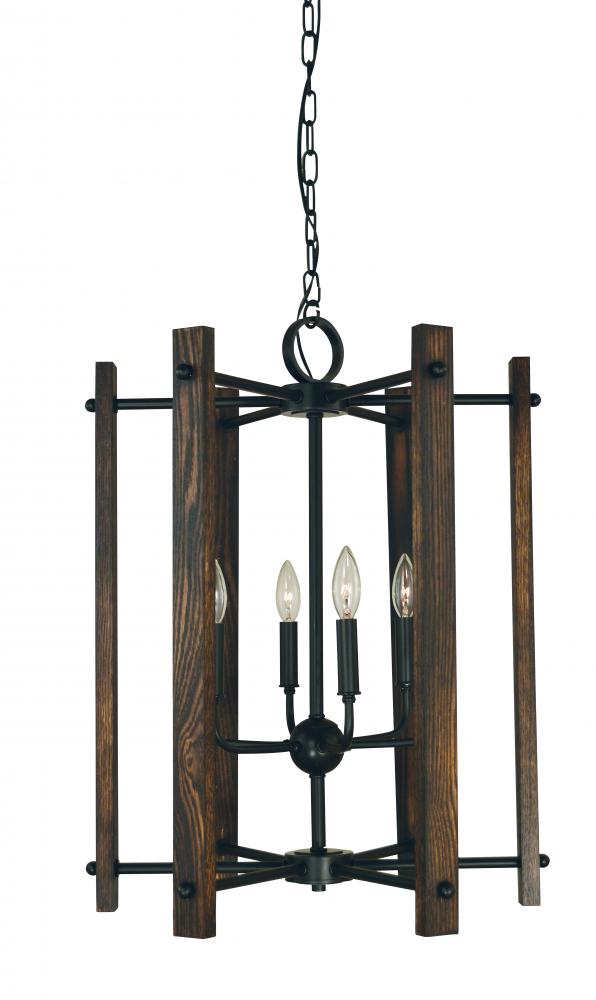 6-Light Matte Black Modern Farmhouse Dining Chandelier