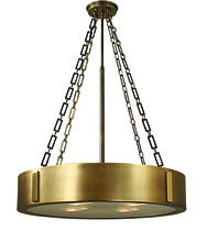 Framburg 2418 HB/PB - 4-Light Harvest Bronze/Polished Brass Oracle Dining Chandelier