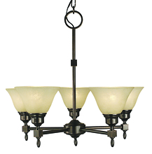 Framburg 2435 AB/WH - 5-Light Antique Brass Taylor Dining Chandelier