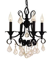 Framburg 2974 MBLACK - 4-Light Matte Black Liebestraum Mini Chandelier