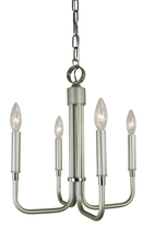 Framburg 4954 SP/PN - 4-Light Satin Pewter/Polished Nickel Lara Mini Chandelier