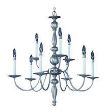 Framburg 7919 SP - 9-Light Satin Pewter Jamestown Dining Chandelier