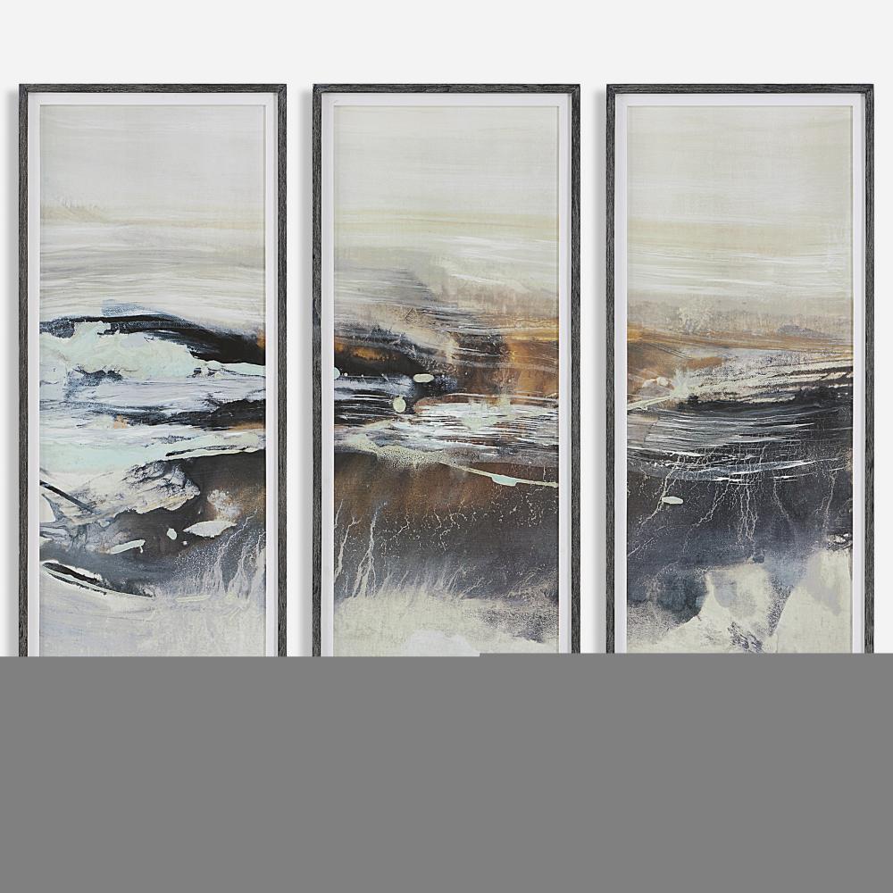 Graphite Horizon Framed Prints, Set/3