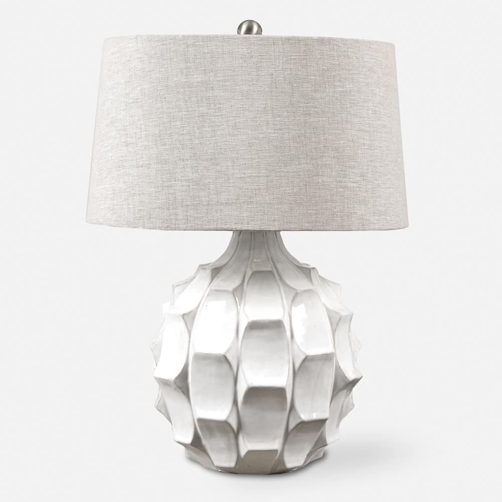 Guerina Scalloped White Lamp