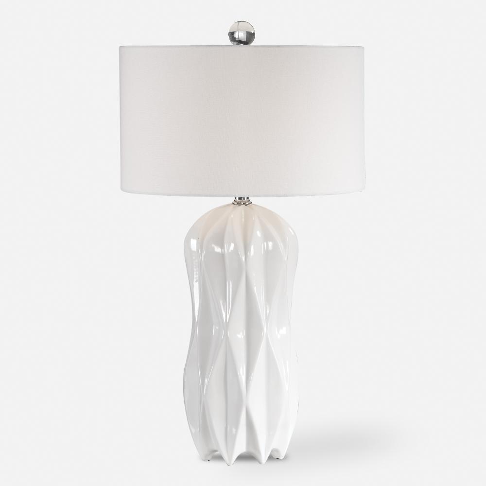 Malena Glossy White Table Lamp